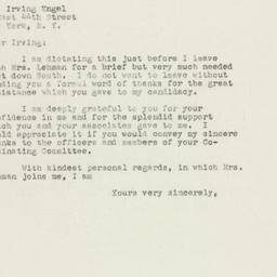 Letter: 1949 November 18