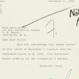 Letter: 1950 September 11