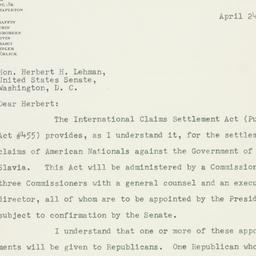 Letter: 1950 April 24