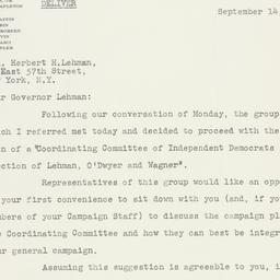 Letter: 1949 September 14