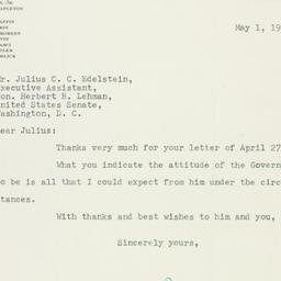 Letter: 1950 May 1