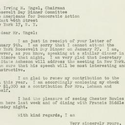 Letter: 1951 January 18