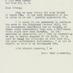 Letter: 1950 March 13