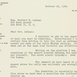 Letter: 1949 October 26