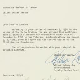 Letter: 1950 December 11