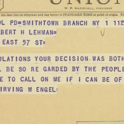 Telegram: 1949 September 1