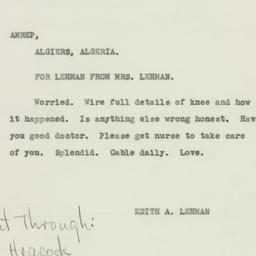 Telegram: 1944 March 17