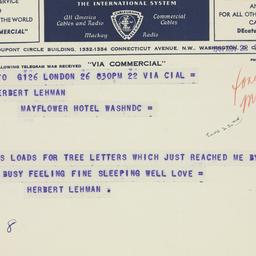 Telegram: 1944 November 22