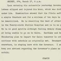 Telegram: 1944 March 17