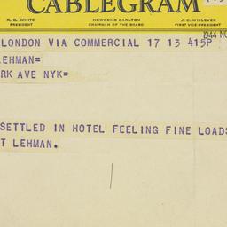 Telegram: 1944 November 13