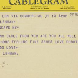 Letter: 1944 November 14