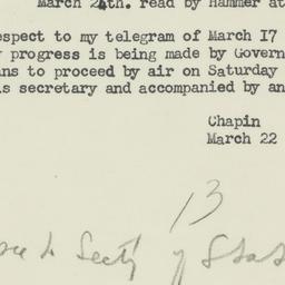 Telegram: 1944 March 24