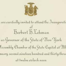 Invitation: 1933 January 2
