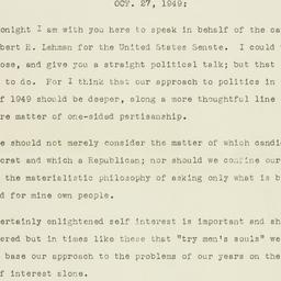 Press Release: 1949 October 28