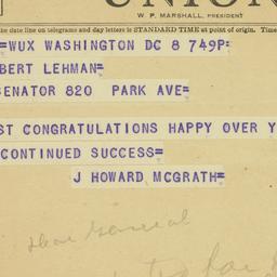 Telegram: 1950 November 8