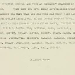 Telegram: 1947 April 10