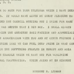 Telegram: 1946 December 11