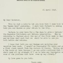 Letter: 1948 April 21