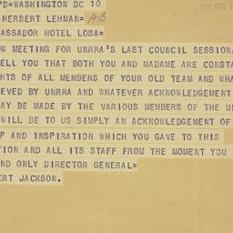 Telegram: 1946 December 10