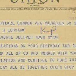 Telegram: 1948 March 28