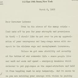 Letter: 1933 March 6