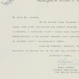 Letter: 1947 November 5