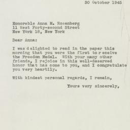 Letter: 1945 October 30