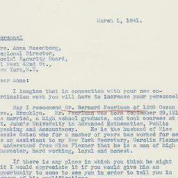 Letter: 1941 March 1