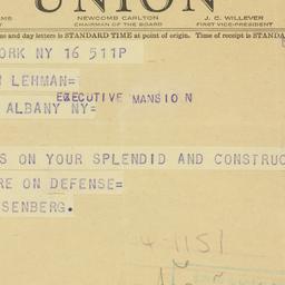 Telegram: 1942 January 16