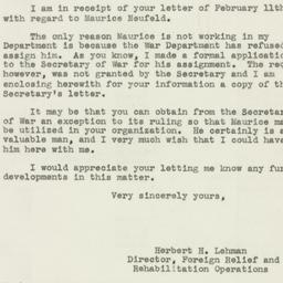 Letter: 1943 February 15