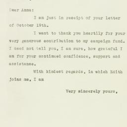 Letter: 1950 October 20