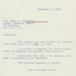 Letter: 1937 February 2