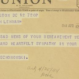 Telegram: 1944 April 12
