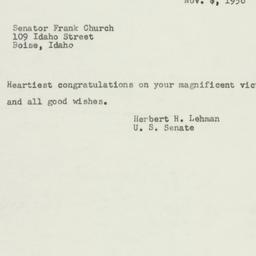 Telegram: 1956 November 7