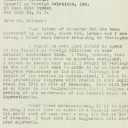 Letter: 1950 November 18