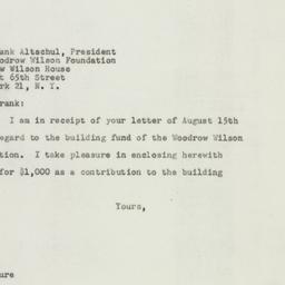 Letter: 1947 August 15