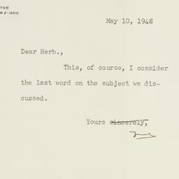 Letter: 1948 May 10