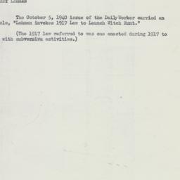 Memorandum: 1950 August 16