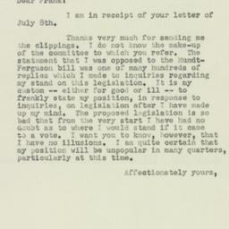 Letter: 1950 July 12