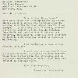 Letter: 1950 July 7