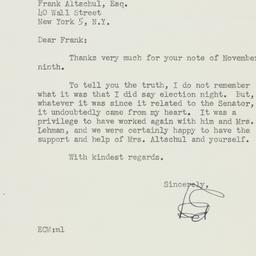 Letter: 1950 November 13