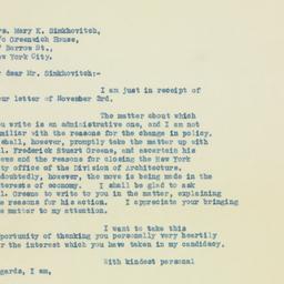 Letter: 1932 November 5
