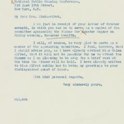 Letter: 1937 October 9