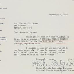 Letter: 1939 September 1
