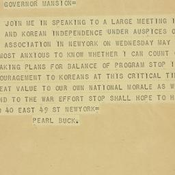 Telegram: 1942 April 27