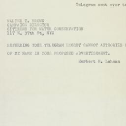 Telegram: 1955 November 1