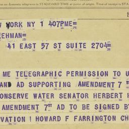 Telegram: 1955 November 1
