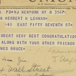 Telegram: 1950 November 8