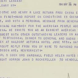Telegram: 1941 May 28