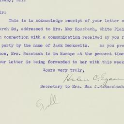 Letter: 1935 March 5